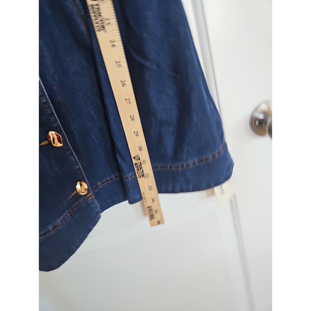 Commense NWT Blue Button-Down Pocketed Belted Den… - image 13
